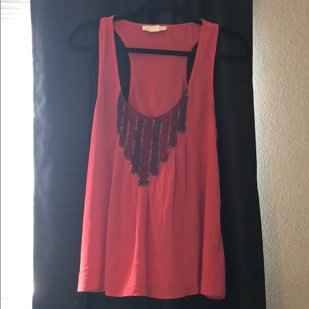Pink beaded tank top